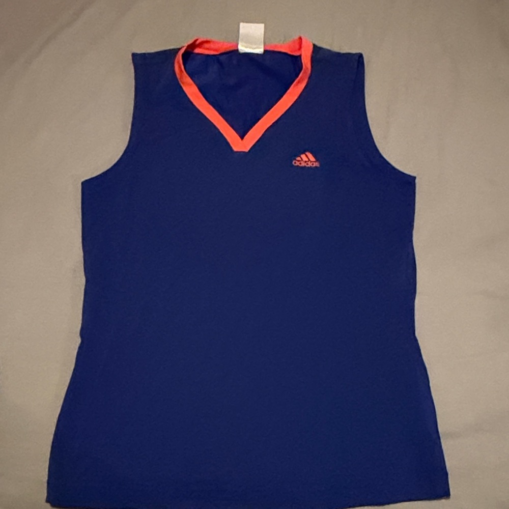 Adidas Navy Tank with Coral Accents